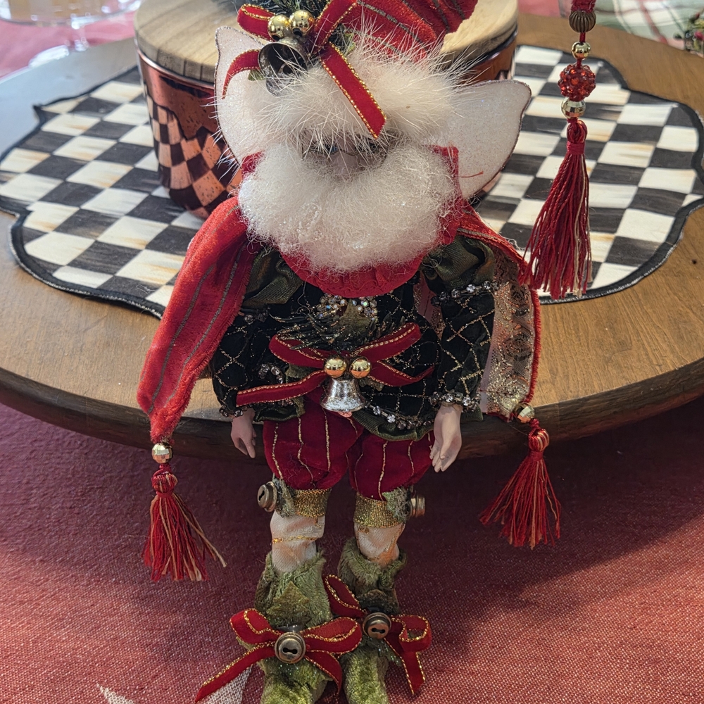 Mark Roberts Holiday Elf in Red and Green 11" Tall